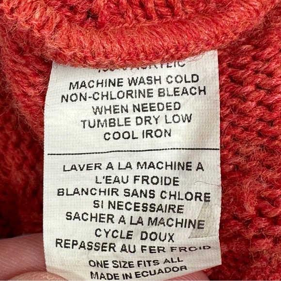 Mer Sea Red Lisbon Traveler Lattice Knit Turtleneck Pullover Sweater One Size - Picture 5 of 7